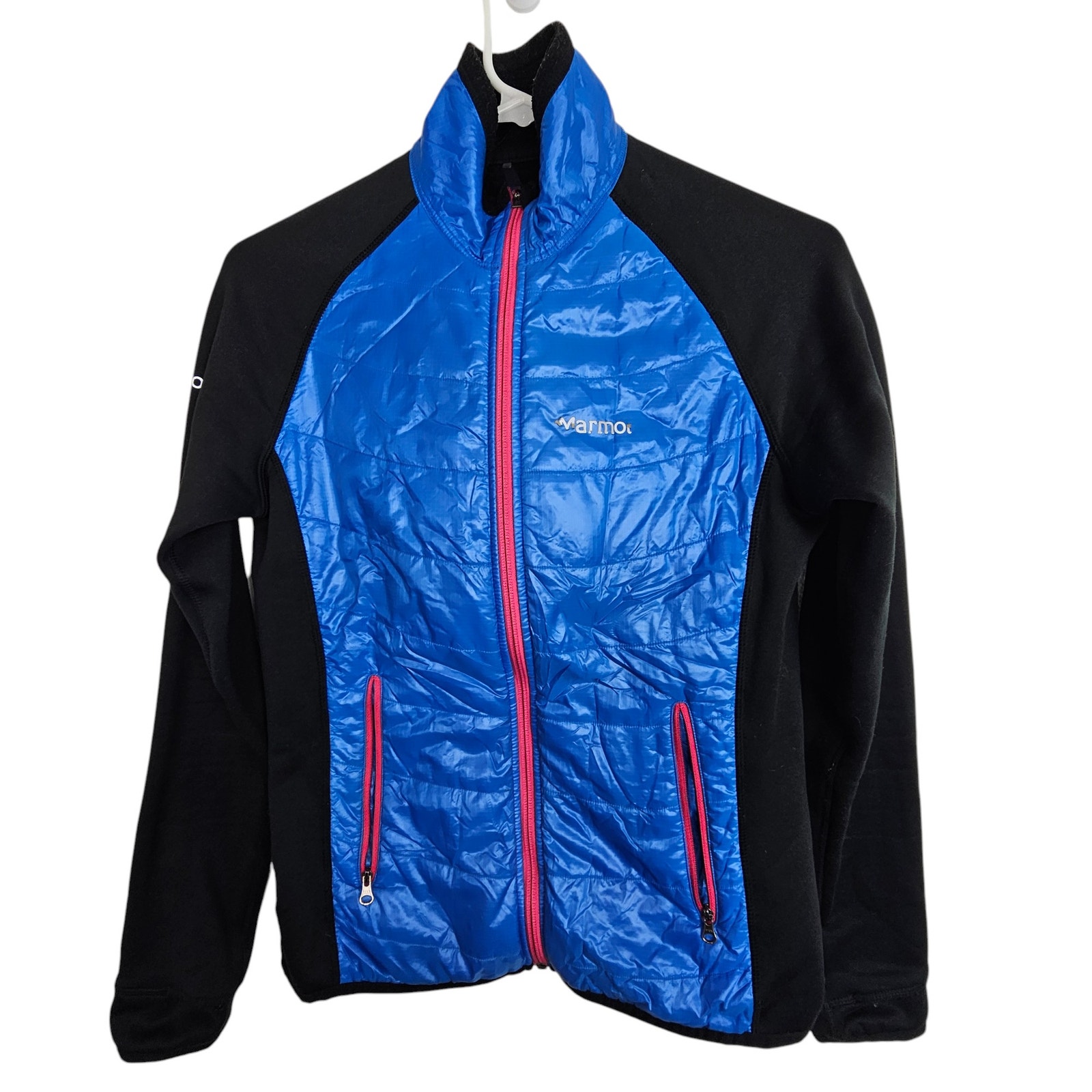 Marmot Jacket Women S Black Blue Zip Up Jacket Polartec Jacket Insulated Jacket